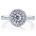 White Gold 4/5ct TDW Rounded Dome Cluster Diamond Engagement Ring - Handcrafted By Name My Rings™