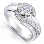 White Gold 5/8ct TDW Curved Diamond Ring - Handcrafted By Name My Rings™