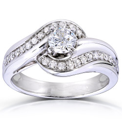 White Gold 5/8ct TDW Curved Diamond Ring - Handcrafted By Name My Rings™