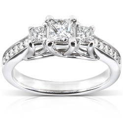 White Gold 5/8ct TDW Diamond Engagement Ring - Handcrafted By Name My Rings™