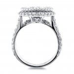 White Gold 6 1/3ct TGW Forever One Moissanite & Diamond Unique Double Halo Statement Bridal Set - Handcrafted By Name My Rings™