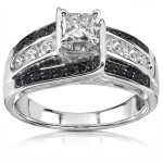 White Gold 7/8ct TDW Black and White Diamond Ring - Handcrafted By Name My Rings™