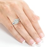 White Gold 7/8ct TDW Diamond Bridal Rings Set - Handcrafted By Name My Rings™