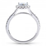 White Gold 7/8ct TDW Halo Round Diamond Bridal Set - Handcrafted By Name My Rings™