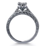 White Gold 7/8ct TDW Round Diamond Vintage Bridal Set - Handcrafted By Name My Rings™