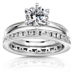 White Gold Certified 1 1/2ct Diamond Eco-Friendly Lab Grown Diamond Bridal Set - Handcrafted By Name My Rings™