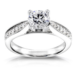 White Gold Certified 1 1/6ct TDW Diamond Eco-Friendly Lab Grown Diamond Antiq - Handcrafted By Name My Rings™