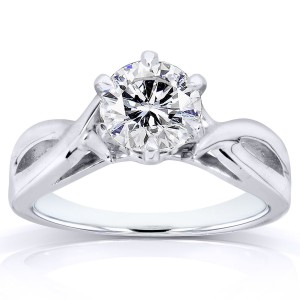 White Gold Certified 1ct Diamond Eco-Friendly Lab Grown Diamond Solitaire Cri - Handcrafted By Name My Rings™