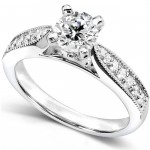 White Gold Certified 3/4ct TDW Diamond Eco-Friendly Lab Grown Diamond Antique - Handcrafted By Name My Rings™