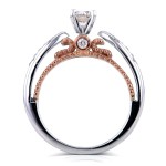 White Gold and Rose Gold Layered 1/2ct TDW Diamond Unique Engagement Ring - Handcrafted By Name My Rings™