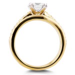 Gold 1 1/10ct Cushion Moissanite and 2/5ct TDW Diamond Bridal Set - Handcrafted By Name My Rings™
