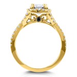 Gold 1 1/2ct TDW Round Diamond Braided Crisscross Engagement Ring - Handcrafted By Name My Rings™
