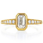 Gold 1 1/4ct TDW Emerald Cut Diamond Antique Ring - Handcrafted By Name My Rings™