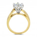 Gold 1 7/8 Carat 6-prong Round Moissanite Solitaire Crossed Split Shank Engagement Ring - Handcrafted By Name My Rings™