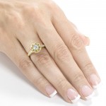Gold 1/2ct TDW Floral Vintage Diamond Engagement Ring - Handcrafted By Name My Rings™