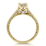 Gold 1/2ct TDW Round Diamond Vintage Bridal Set - Handcrafted By Name My Rings™