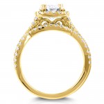 Gold 1ct Forever One DEF Moissanite and 3/4ct TDW Diamond Criss Cross Bridal Set - Handcrafted By Name My Rings™