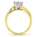 Gold 1ct TDW Round Diamond Bypass Engagement Ring - Handcrafted By Name My Rings™