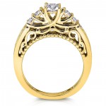 Gold 3/4ct TDW Round Brilliant Diamond Ring - Handcrafted By Name My Rings™