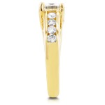 Gold Forever Brilliant Moissanite and 1/2ct TDW Diamond Channel Band E - Handcrafted By Name My Rings™