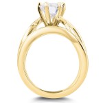 Gold Forever Brilliant Oval Moissanite Solitaire Bridal Rings Set - Handcrafted By Name My Rings™