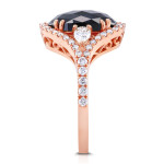 Rose Gold 3 7/8ct TDW Black and White Diamond Vintage Oval Ring - Handcrafted By Name My Rings™