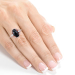 Rose Gold 3 7/8ct TDW Black and White Diamond Vintage Oval Ring - Handcrafted By Name My Rings™