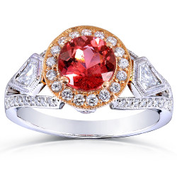 Two-Tone Gold Pink Tourmaline and 3/4 ct TDW Diamond Ring  - Handcrafted By Name My Rings™