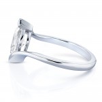 Certified White Gold 1ct Marquise Diamond Chevron Solitaire Engagement Ring - Handcrafted By Name My Rings™