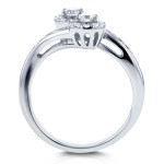 Two Collection White Gold 1/2ct TDW Diamond Two-stone Curved Ring - Handcrafted By Name My Rings™