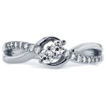 Two Collection White Gold 1/4ct TDW Diamond Two-Stone Ring - Handcrafted By Name My Rings™