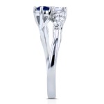 Two Collection White Gold 1ct TCW Sapphire and Diamond 2-Stone Prong Set Curv - Handcrafted By Name My Rings™