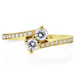 Two Collection Gold 2/5ct TDW Diamond Two-stone Ring - Handcrafted By Name My Rings™