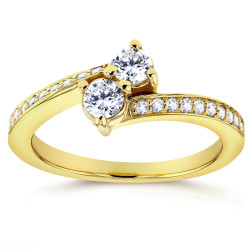 Two Collection Gold 2/5ct TDW Diamond Two-stone Ring - Handcrafted By Name My Rings™