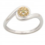 Attractive Round Brilliant Cut Yellow Color Trated Diamond Engagement Ring - Handcrafted By Name My Rings™