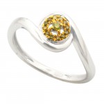 Attractive Round Brilliant Cut Yellow Color Trated Diamond Engagement Ring - Handcrafted By Name My Rings™
