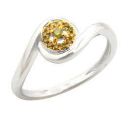 Attractive Round Brilliant Cut Yellow Color Trated Diamond Engagement Ring - Handcrafted By Name My Rings™