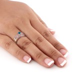 Rose Gold 1/4ct TDW Blue Diamond Bridal Set - Handcrafted By Name My Rings™