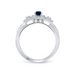 Gold 1/2ct Blue Sapphire and 1/3ct TDW Diamond Engagment Ring - Handcrafted By Name My Rings™