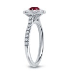 Gold 1/2ct Ruby and 3/5ct TDW Diamond Engagment Ring - Handcrafted By Name My Rings™
