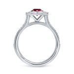 Gold 1/2ct Ruby and 3/5ct TDW Diamond Engagment Ring - Handcrafted By Name My Rings™