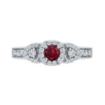 Gold 1/5ct Ruby and 1/3ct TDW Diamond Engagment Ring - Handcrafted By Name My Rings™