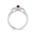 Gold 1/5ct Ruby and 1/3ct TDW Diamond Engagment Ring - Handcrafted By Name My Rings™