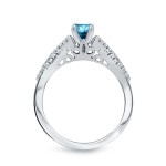 1/2ct TDW Blue Diamond Braided Bridal Ring Set - Handcrafted By Name My Rings™