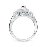 1/2ct TDW Halo Brown Diamond Bridal Ring Set - Handcrafted By Name My Rings™