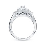 1/2ct TDW Halo Diamond Bridal Ring Set - Handcrafted By Name My Rings™