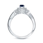 1/4ct Blue Sapphire and 1/4ct TDW Diamond Bridal Ring Set - Handcrafted By Name My Rings™