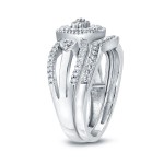1/4ct TDW Cluster Diamond Bridal Ring Set - Handcrafted By Name My Rings™