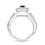 1/6ct Blue Sapphire and 1/2ct TDW Diamond Bridal Ring Set - Handcrafted By Name My Rings™