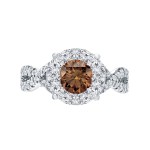 1ct TDW Brown Cluster Diamond Braided Engagement Ring - Handcrafted By Name My Rings™